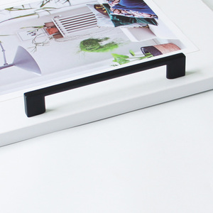 Durable Modern Minimalist Zinc Alloy Cabinet Handle Slim Square <b>Bar</b> <b>Pull</b> Matte Black Furniture Handle <b>for</b> Kitchen Wardrobe - Product Image 4