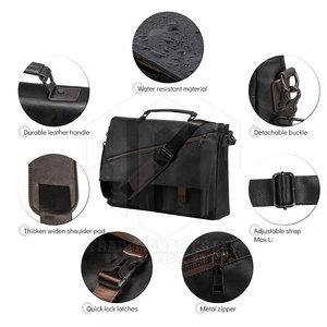 High Quality Genuine Leather Travel <b>Laptop</b> <b>Bags</b> with Zipper Closure Eco-Friendly Design for Daily <b>Work</b> & Office Use - Product Image 4