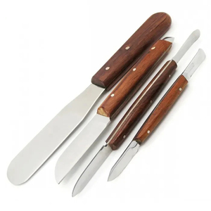 Couteau à cire dentaire manuel réutilisable en acier inoxydable avec manche en bois, ensemble de 4 spatules de mélange pour laboratoire de modelage de cire, chirurgical CE - Product Image 6