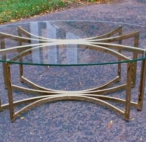 Table basse moderne en verre trempé avec base en acier inoxydable écologique, meubles en métal pour salon, usage domestique et hôtelier - Product Image 2