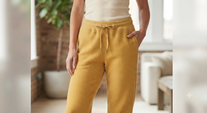 <b>Yellow</b> Fleece Jogger Pants <b>Men</b> Casual Sweat <b>Trousers</b> Drawstring Mid Waist Pocketed Athletic Wear - Product Image 2