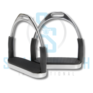Étriers d'équitation flexibles en acier inoxydable de qualité supérieure avec bande de caoutchouc amortissante pour selle anglaise OEM ODM - Product Image 3