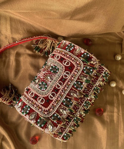 Mehndi Sangeet Gifts Velvet <b>Potli</b> <b>Bags</b> Beaded Handle Indian Punjabi Wedding Ethnic Favors Bridesmaid Gifts - Product Image 3