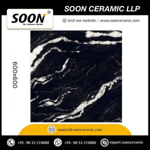 Best Selling Digital Printed Marrows Jet 600x600 Matte Porcelain Floor Tiles Rustic Design Non-Slip Acid-Resistant Antibacterial - Product Image 2
