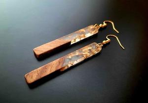 MN EXPORTS Premium <b>Resin</b> & Wood Artistic Handmade Dangle Earrings Fashion Gift for Her Daily Wear Party Islamic - Product Image 5