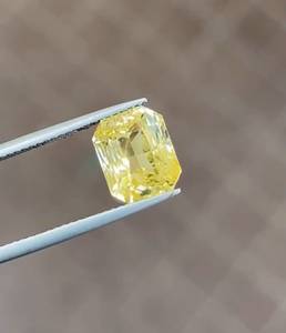Zafiro amarillo natural sin calentar, corte esmeralda, 5.63CT, 9.7X8X6.8MM, de Ceilán, piedra preciosa suelta para la fabricación de joyas. - Product Image 5