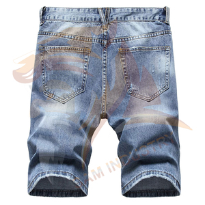 Shorts en jean pour hommes, coupe droite et ample, longueur genou, style streetwear, nouvelle collection, vente en gros - Product Image 2