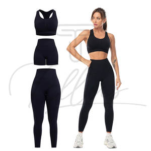 Conjunto de Yoga para Mujer con el Mejor Diseño, Logotipo Frontal Personalizado, Alta Calidad, Spandex/Nylon, Sin Costuras, Sólido, Sin Mangas, 4 Piezas, Precio Bajo, OEM - Product Image 3