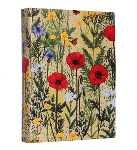 Diario hecho a mano con diseño de campo de amapolas, cuaderno de tapa dura con flores silvestres rojas, amarillas y azules, con cinta, estampado vintage, regalo para amantes de la naturaleza - Product Image 5
