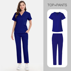 High Quality Women's Hospital Uniform Polyester Fabric Seamless Nursing <b>Scrub</b> <b>Tops</b> Needle Detection - Product Image 5