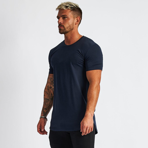 New Arrival Men's Light Blue Short Sleeve O-Neck Solid Color Jersey Breathable Knitted Casual Slim Fit T-Shirt - Product Image 5
