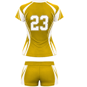 Custom <b>Ladies</b> Sports Uniform Set V Neck Athletic <b>Jersey</b> with Matching Elastic Waist <b>Shorts</b> <b>for</b> Team Practice Professional - Product Image 2