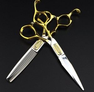 Tijeras de Peluquería de Acero Japonés 440C con Diseño de Logotipo Personalizado para Peluquería, Tijeras para Cortar y Entresacar Cabello - Product Image 2