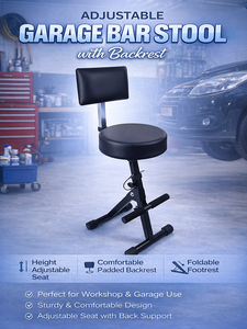 OEM ODM Stainless Steel Foldable Chair Backrest Multi-Level Footrest Waterproof Height <b>Adjustable</b> For Garage, Workshop GAPGAR038 - Product Image 4