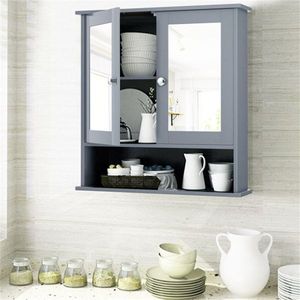 Mobile bagno grigio con mobili a specchio per l'arredamento del tuo bagno moderno - Product Image 2