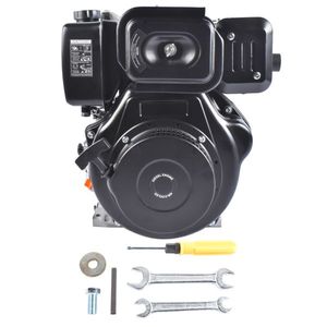 Motore Diesel Monocilindrico Nero 10HP 4 Tempi 418CC 6300W Avviamento a Strappo 3600RPM Raffreddato ad Aria Standard Emissioni Euro 3 Nuovo Elettrico - Product Image 2