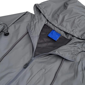 Conjunto de Chaqueta y Pantalones Cortavientos Grises Personalizados para Hombre, Chaqueta Impermeable con Cuello Alto y Pantalones Deportivos para Exteriores, Logotipo Personalizado OEM ODM - Product Image 3