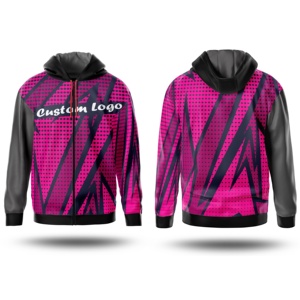 Winter Embroidered Sublimation Fleece Hoodies Breathable Eco-Friendly Quick Dry Anti-Wrinkle 100% Cotton Zipper-Up Customizable - Product Image 2