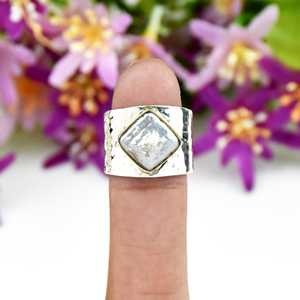 Anillo de Plata de Ley 925 con Perla Natural de Agua Dulce, Anillo de Declaración, Piedra de Nacimiento de Junio, Anillo Martillado, Joyería, Regalo para Ella - Product Image 5
