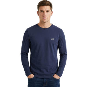 Camiseta de Manga Larga para Hombre con Estampado Gráfico de Números, Cuello Redondo de Algodón, Estilo Casual Urbano, OEM ODM, Marca Privada, Venta al Por Mayor - Product Image 3