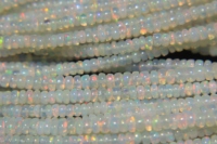 Perles rondes lisses en opale de feu éthiopienne naturelle authentique, 3 mm-8 mm, multicolores, HASNAIN GEMS, pour la fabrication de bijoux
