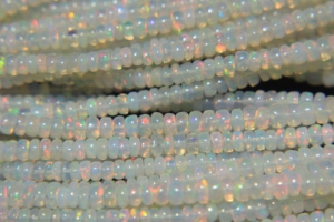 Genuine Natural Ethiopian Fire Opal Smooth Rondelle Beads 3mm-8mm Multi Color HASNAIN GEMS for Jewelry Making - Product Image 4