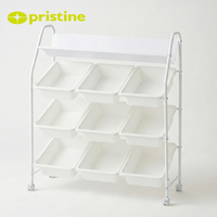 Organisateur de rangement moderne carré pour outils et jouets DIY, étagère pour enfants, boîte de rangement de bureau avec étagère, finition brillante, pour la maison
