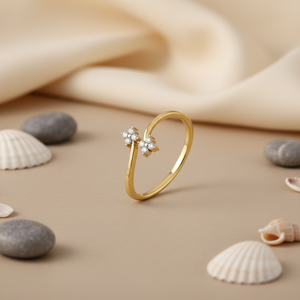 Anillo de Flor de Oro de 10k Hecho a Mano con Diamante de Laboratorio VVS1, Joyería Fina Directa de Fábrica - Product Image 2
