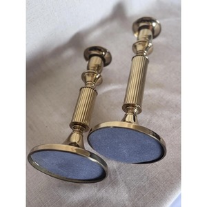 Juego de Candelabros de Latón Pulido Vintage, con Diseño Acanalado, Decorativos, para Velas Cónicas, Clásicos para Mesa - Product Image 4