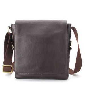 กระเป๋าหนัง SALVA LEATHER แบบสะพายข้าง/สะพายไหล่  รุ่น Custom Capacity PC สีน้ำตาลเข้ม สายปรับได้ เหมาะสำหรับทั้งผู้ชายและผู้หญิง - Product Image 1