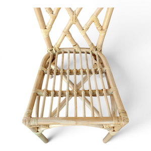 Silla de Comedor de Ratán Natural, Estilo Tradicional Moderno para Exteriores, con Cojín de Algodón Blanco, Patas de Madera, Muebles Ecológicos para el Hogar y Hoteles - Product Image 6