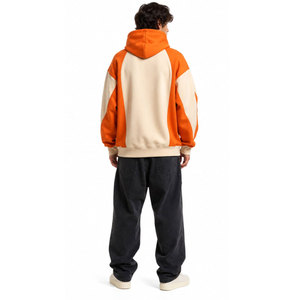 Sweat-shirt à capuche pour homme The Last Ride, couleur orange crème, blocs de couleurs, manches raglan, coupe ample, décontracté, pour l'automne - Product Image 4
