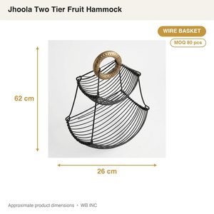 Handmade Black Antique Brass 26cm Iron <b>Wire</b> <b>Basket</b> for Fruit Home Decor Hotel & Wedding - Product Image 3