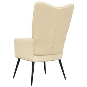 Fauteuil relaxant en velours 100% polyester avec structure en acier, couleur crème, pour salon - Product Image 5