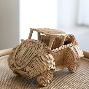 Preschool toy <b>car</b> best quality hand-crafted rattan children toys small size kids play <b>cars</b> - Product Image 3