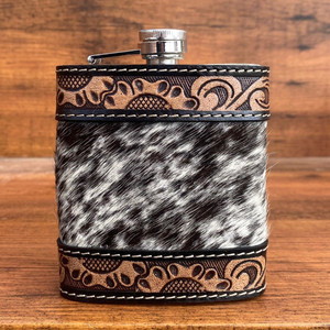 New Best Selling Luxury Customized Hand Tooled Leather Premium Heavy Duty <b>Hip</b> <b>Flask</b> Holder Case Personalized Cowhide <b>Hip</b> <b>Flask</b> - Product Image 6