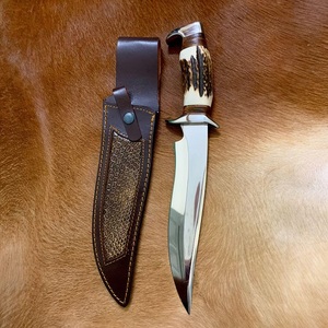 Couteau Bowie OEM fait main de haute qualité, lame fixe en acier inoxydable, pour camping et utilisation extérieure, manche en bois de cerf naturel, garantie 3 ans - Product Image 3