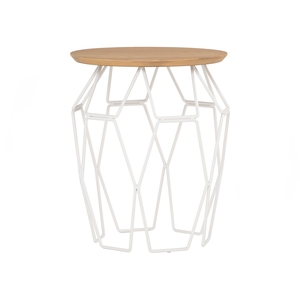Industrial Metal Base <b>Round</b> Coffee <b>Side</b> <b>Table</b> and Natural Wood Top for Living Room and Residential Projects - Product Image 1