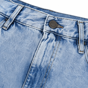 Shorts Bermuda en Jean Taille Haute pour Homme, Coton Écologique Lavé, Longueur Genou, Vêtements Décontractés d'Été, Fabrication OEM - Product Image 6