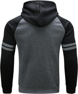 Premium Athletic Men's Hooded Sweatshirt Solid Color Warm Comfortable Sweatshirt - Product Image 4