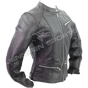 Veste en cuir de motard pour femme, de qualité supérieure, pour la course et les activités de plein air, en cuir véritable - Product Image 2