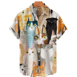 Chemises graphiques 3D vintage OEM pour hommes, style hawaïen, oiseaux tropicaux, nature, faune, chemise boutonnée, mode streetwear, hip hop, col à revers, chemise de plage - Product Image 1