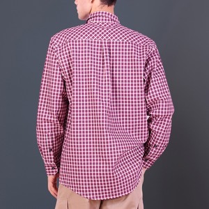 Chemise à carreaux à manches longues pour homme, coupe classique, décontractée, en coton tissé, à motifs, boutonnée - Product Image 4