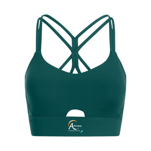 Premium Yoga Fitness Sports Bra Women Recycled Polyester Soft Stretch Breathable Activewear Bra Custom OEM Bulk - Product Image 1