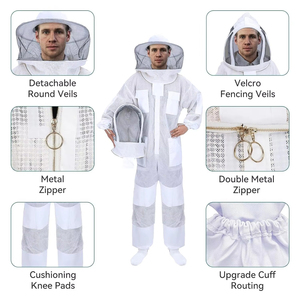 Combinaison de protection apicole intégrale avec voile ventilé, gants, respirante, légère, antistatique, vêtement de sécurité de niveau [indiquer le niveau] - Product Image 2