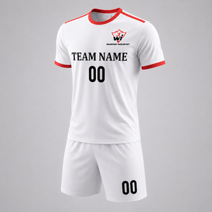 Custom White Soccer Uniform Set Quick Dry Football Team Jersey Shorts for <b>Men</b> Training Match Sportswear - Product Image 5