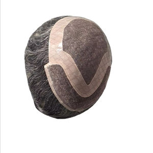 วิกผมผู้ชายแบบติดลูกไม้ ผมแท้ อินเดียนเรมี่ แฮร์ ทัซ แฮร์ บังกลาเทศ ดีฟเวฟ ซิงเกิลเวฟท์ สีเทา 50% - Product Image 3