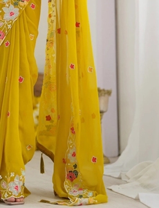Sari de Georgette Bordado al Estilo Bollywood KV - Product Image 4