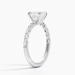 แหวน BOJ รุ่น 047 ทรง Asscher Cut เงินแท้ 925 ประดับเพชรโมอิสซาไนต์ 2 กะรัต สี D ความสะอาด VVS1 ฝังแบบสามเหลี่ยมเต็มวง ได้รับการรับรองจาก GRA ลดราคา - Product Image 2