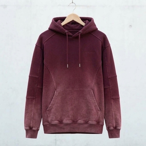 <b>Mens</b> <b>Burgundy</b> Pullover <b>Hoodie</b> Fleece Sweatshirt Custom Logo Streetwear Casual Heavyweight Hooded Top - Product Image 1